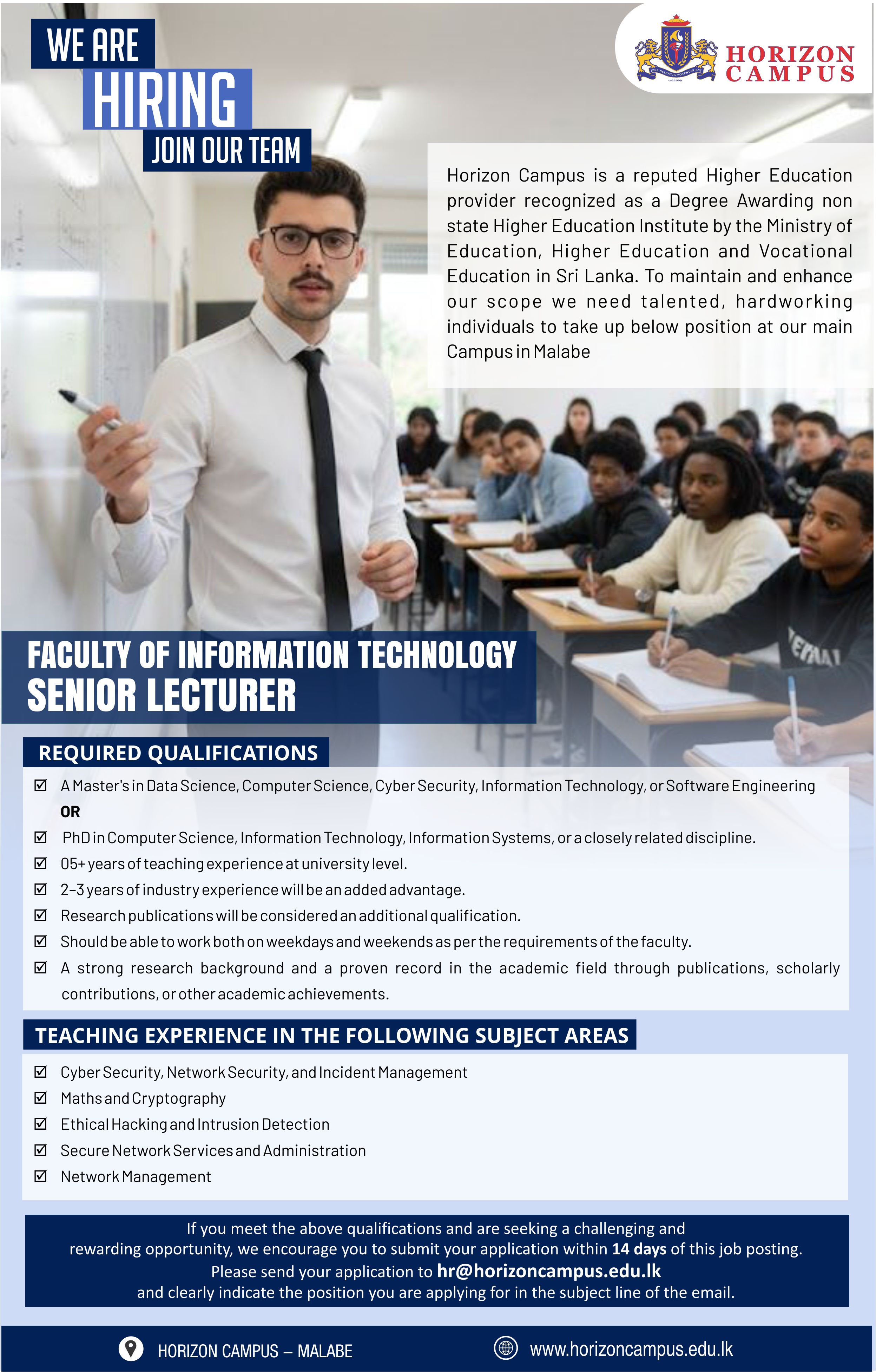 IT Lecturer ,  Senior Lecturer 24.07.2026